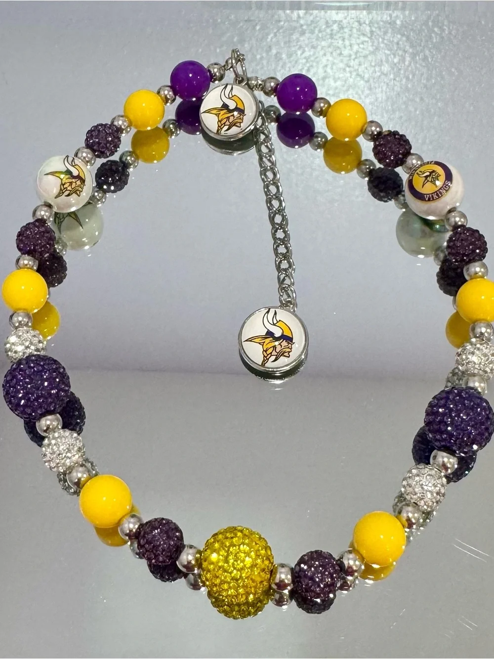 New Purple and Yellow Beaded Phone Chain
